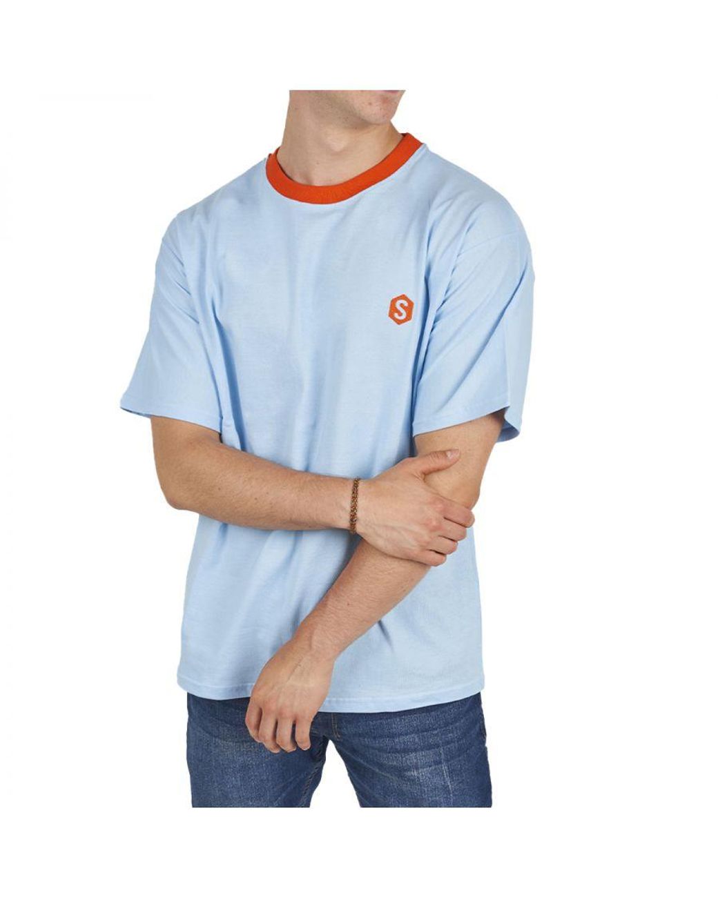 Superb Blue Behappy Sprbca-2204 Oversized Short Sleeve T-Shirt for men