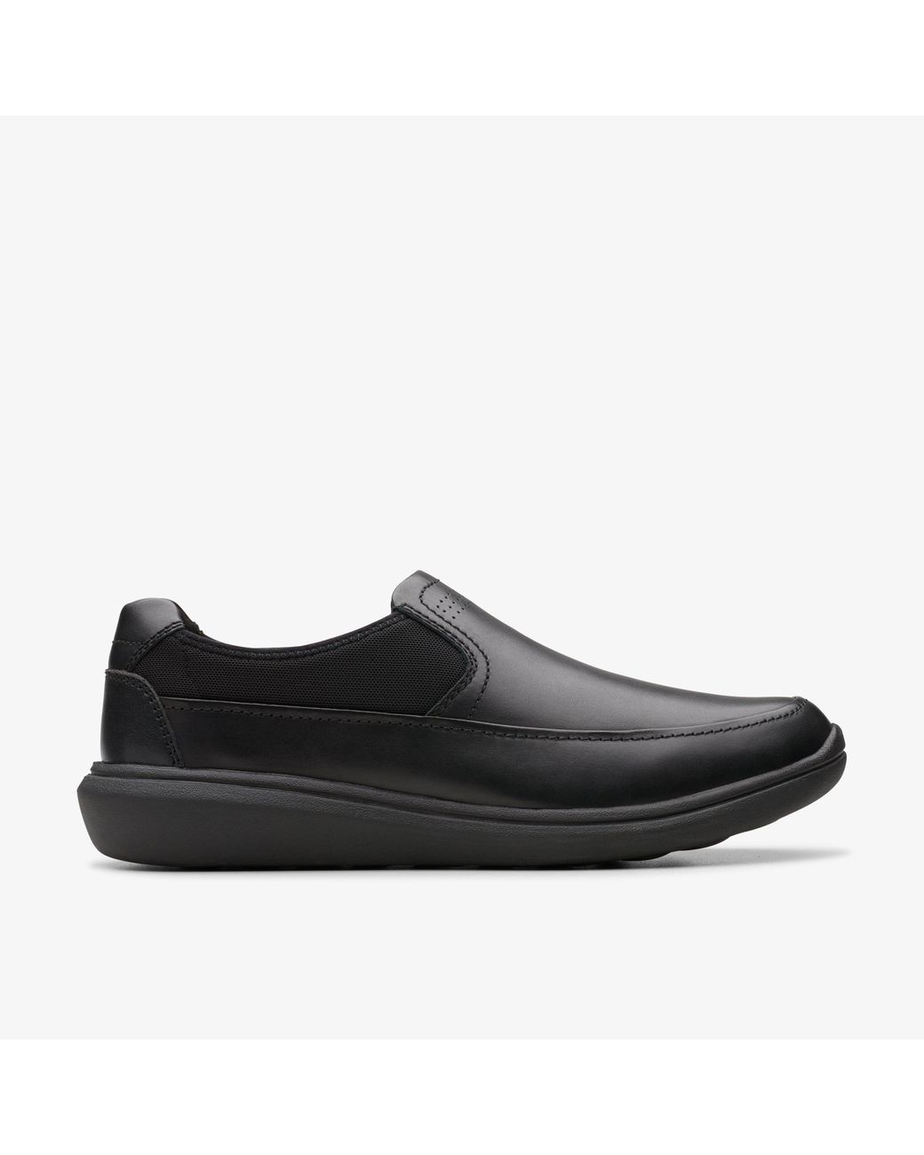Clarks Black Watchet Step Leather Shoes for men