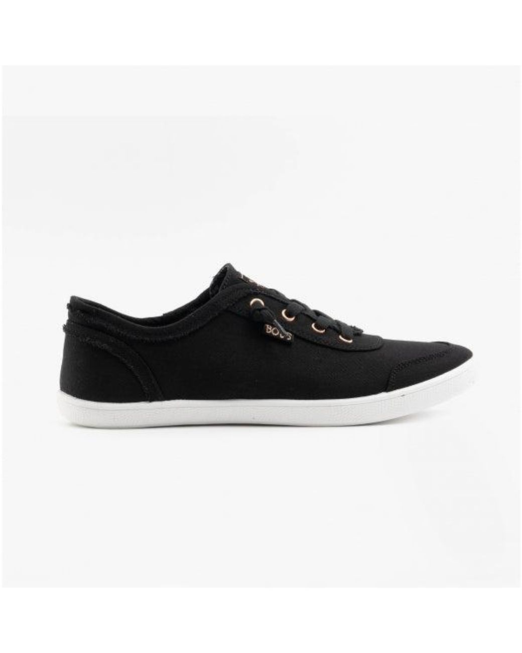 Skechers Black Bobs B Cute Ladies Canvas Slip On Trainers