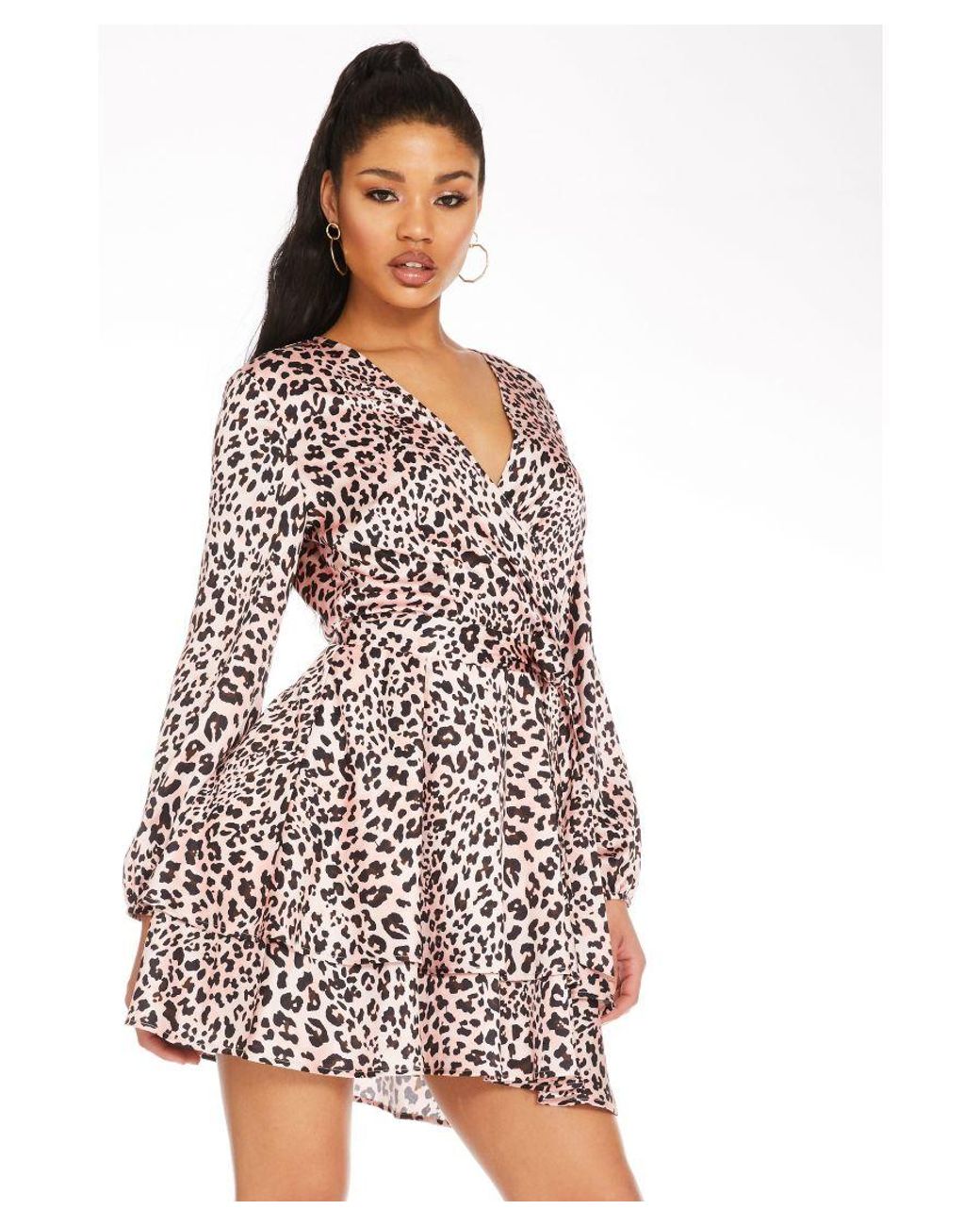 Quiz red leopard dress online