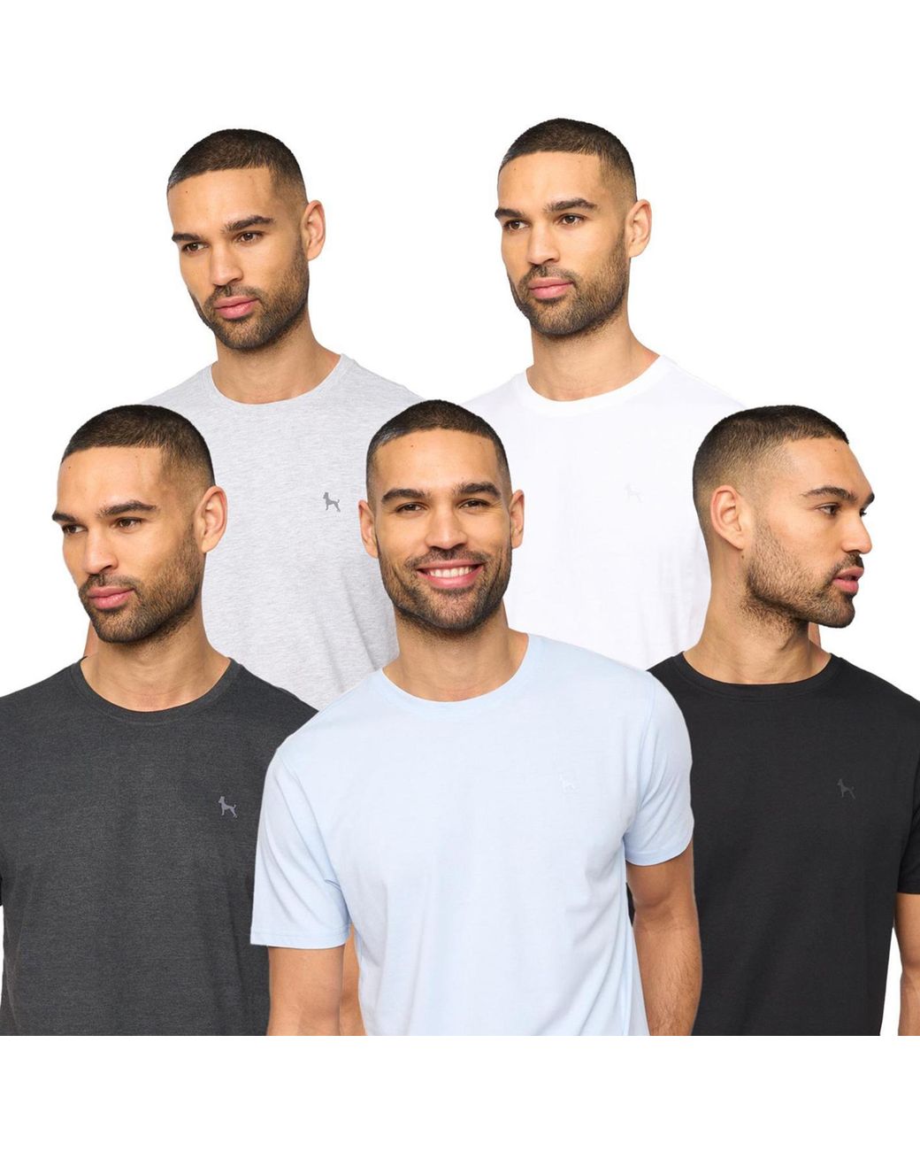 Bewley & Ritch White Levine 5Pk T-Shirts for men