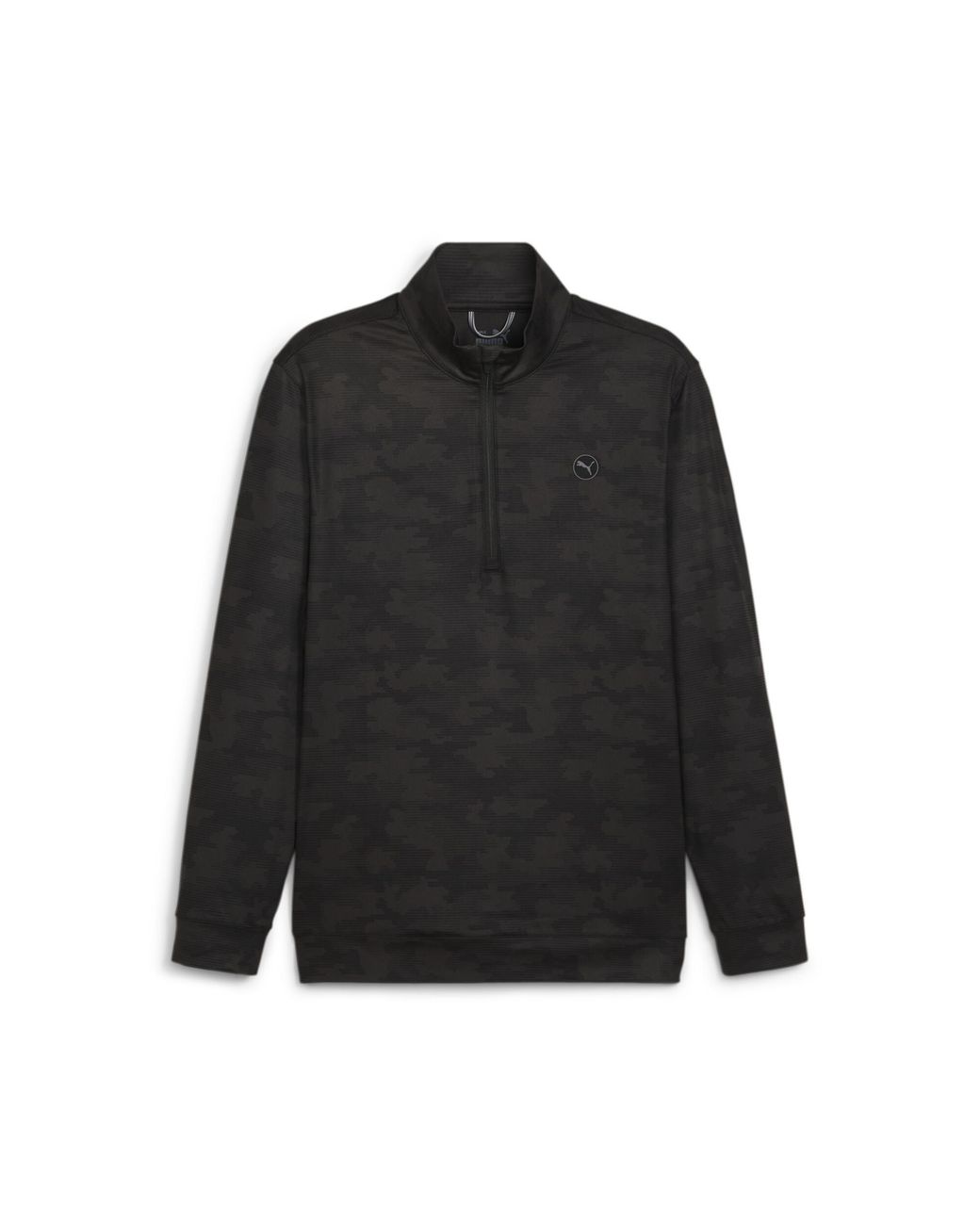 PUMA Black Cloudspun Camo 1/4 Zip Pullover for men