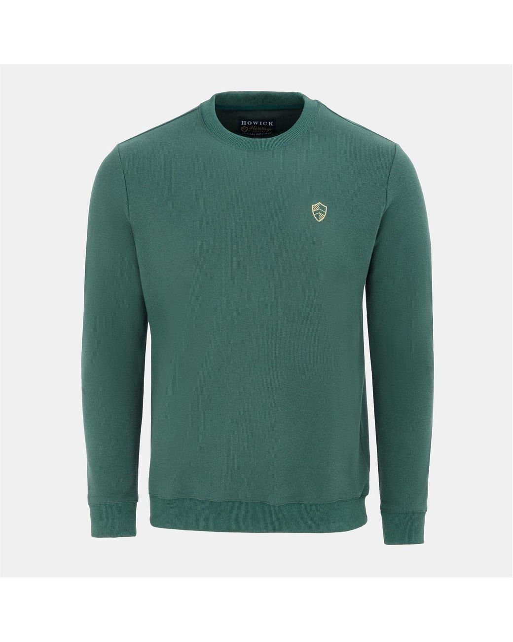Howick Green Crew Neck Jumper for men