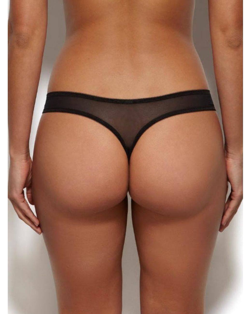 Gossard Black Glossies Lace Thong