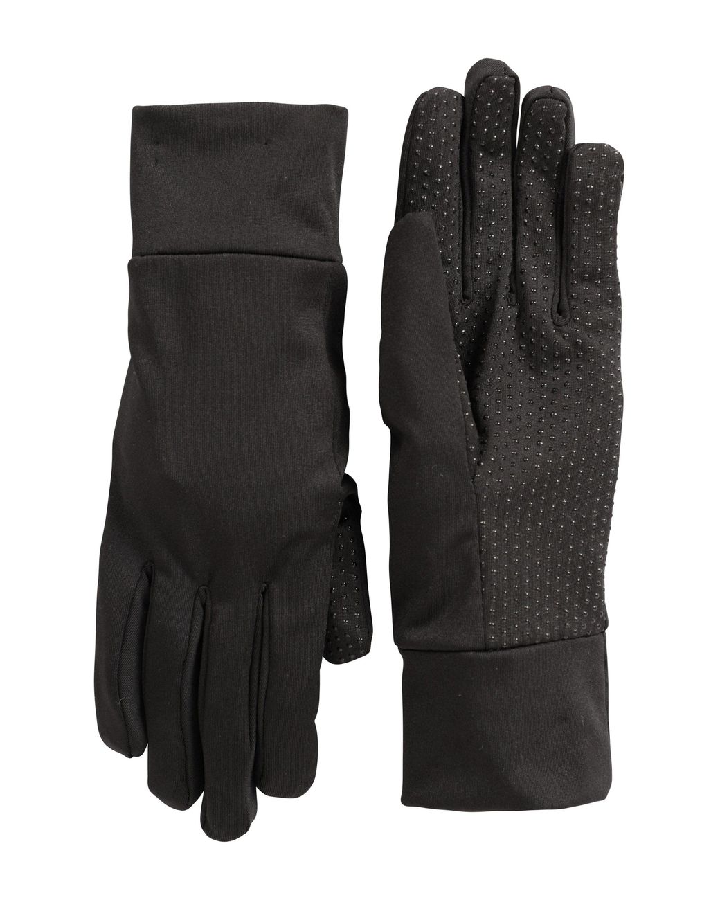 Mountain Warehouse Black 'Grippi' Lining Gloves Soft Breathable Quick Dry Stretchy Winter Mittens for men
