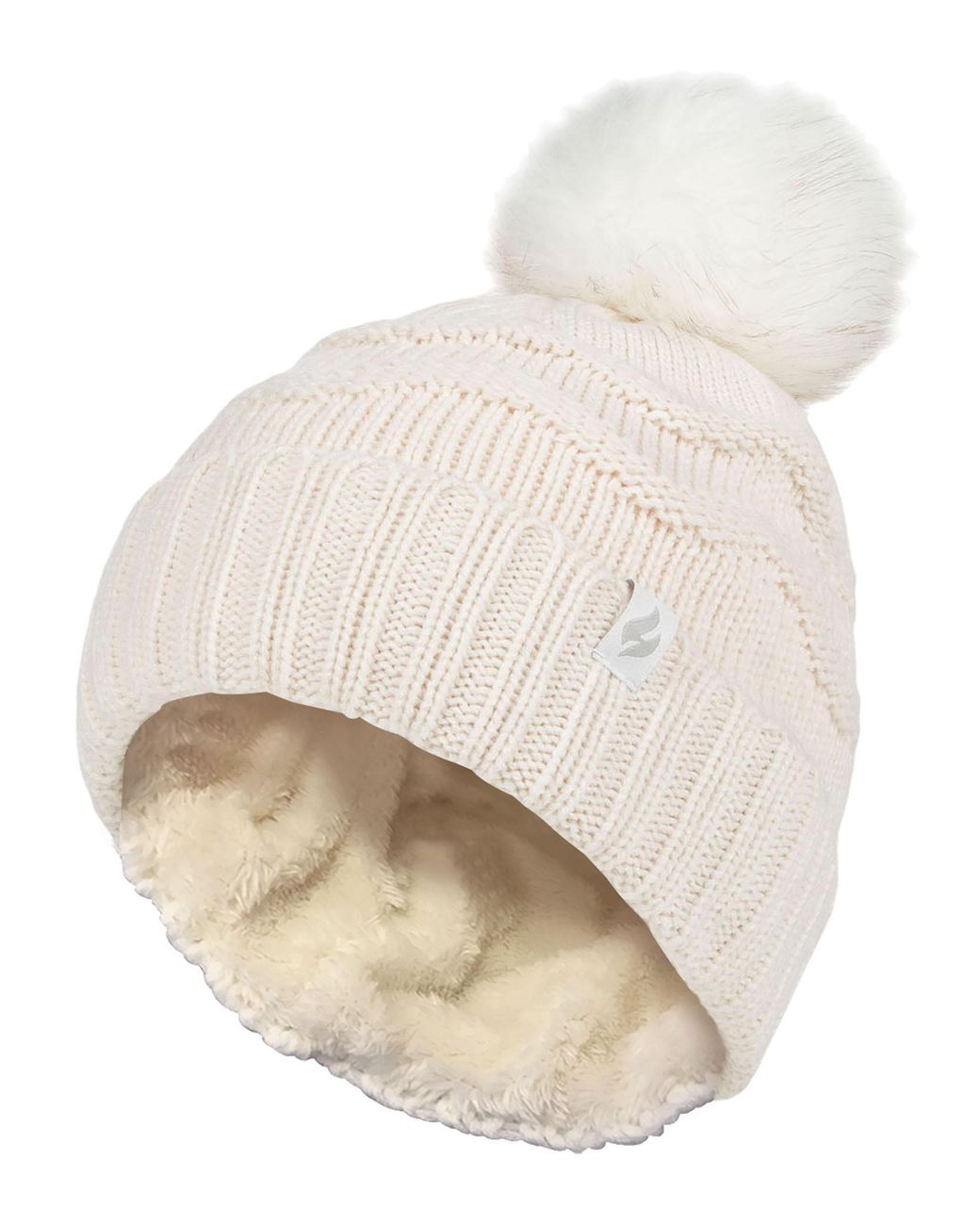Heat Holders Natural Ladies Winter Fur Beanie Hat