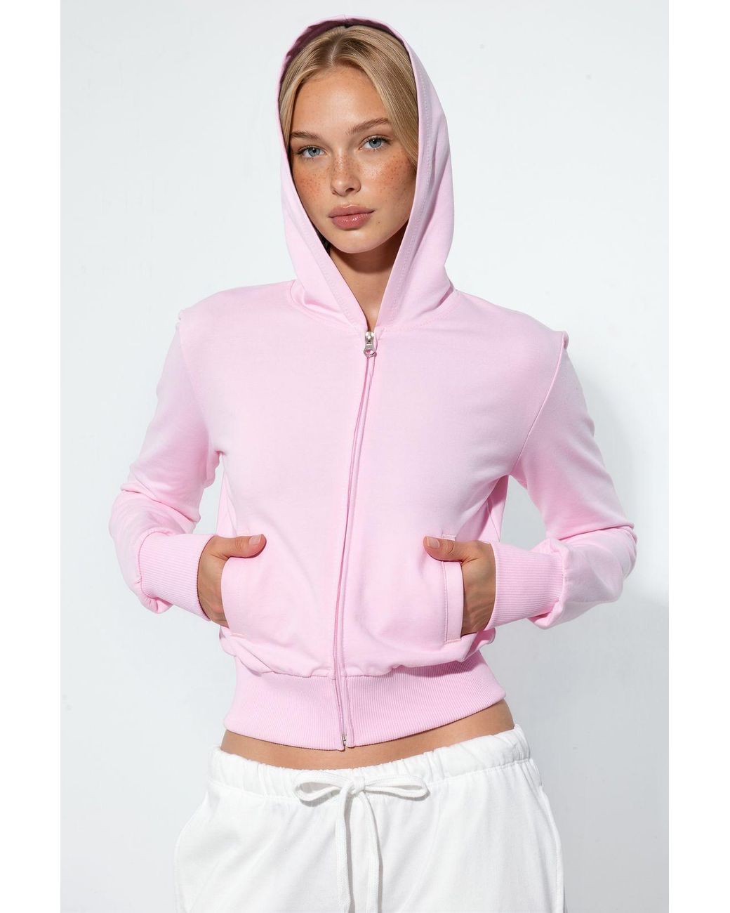 Busem Pink Cotton Stretch Cardigan