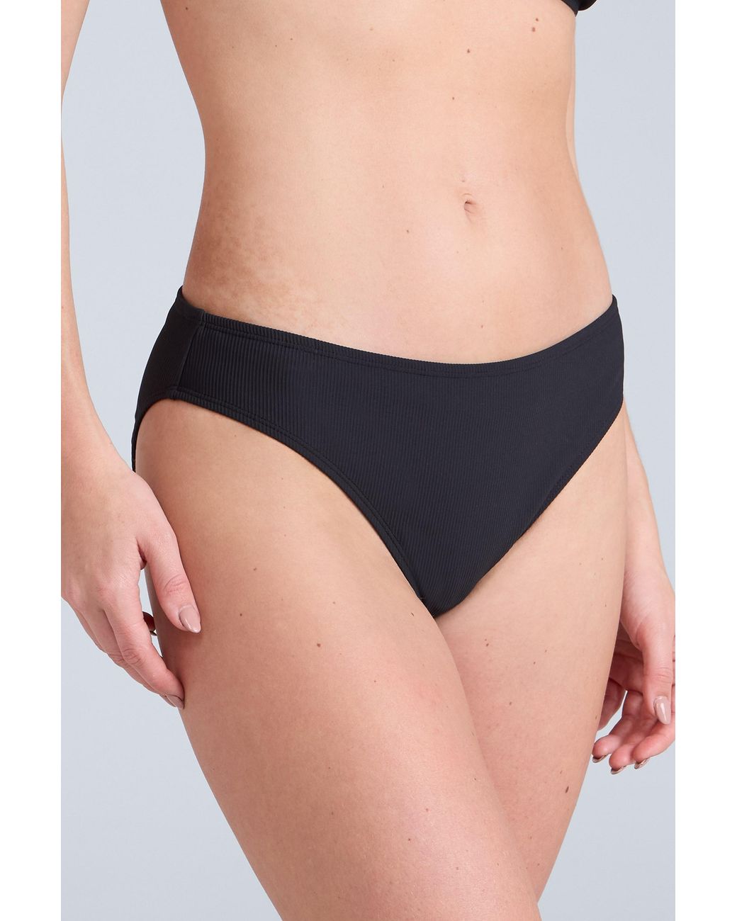 Mountain Warehouse Blue 'Florence' Ribbed Bikini Bottoms Chlorine Resistant Quick Dry Stretchy Swimwear Polyamide