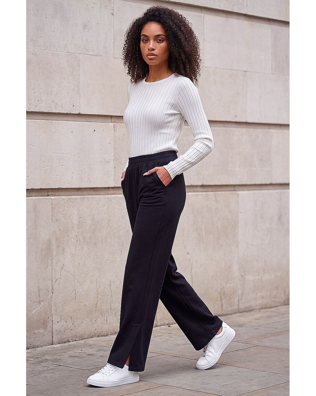 D.u.s.k Black Soft Touch Wide Leg Trouser