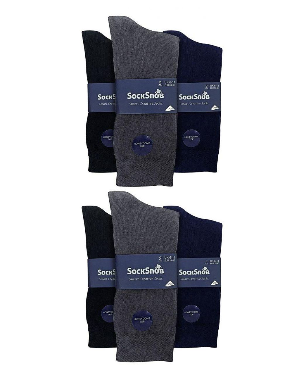 Sock Snob Black 12 Pair Multipack Cotton Colourful Striped Dress Socks for men