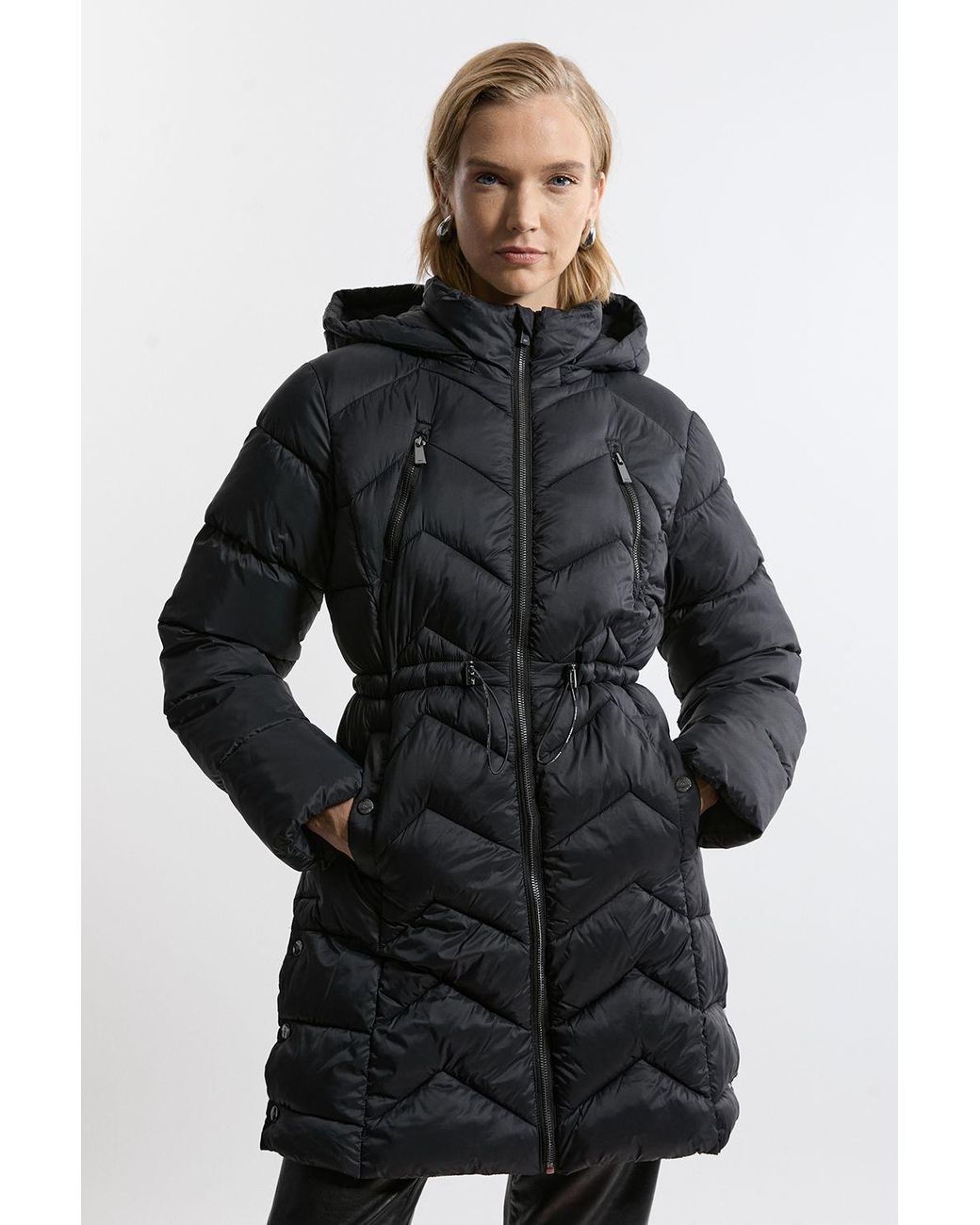 Karen Millen Black Lightweight Packable Coat