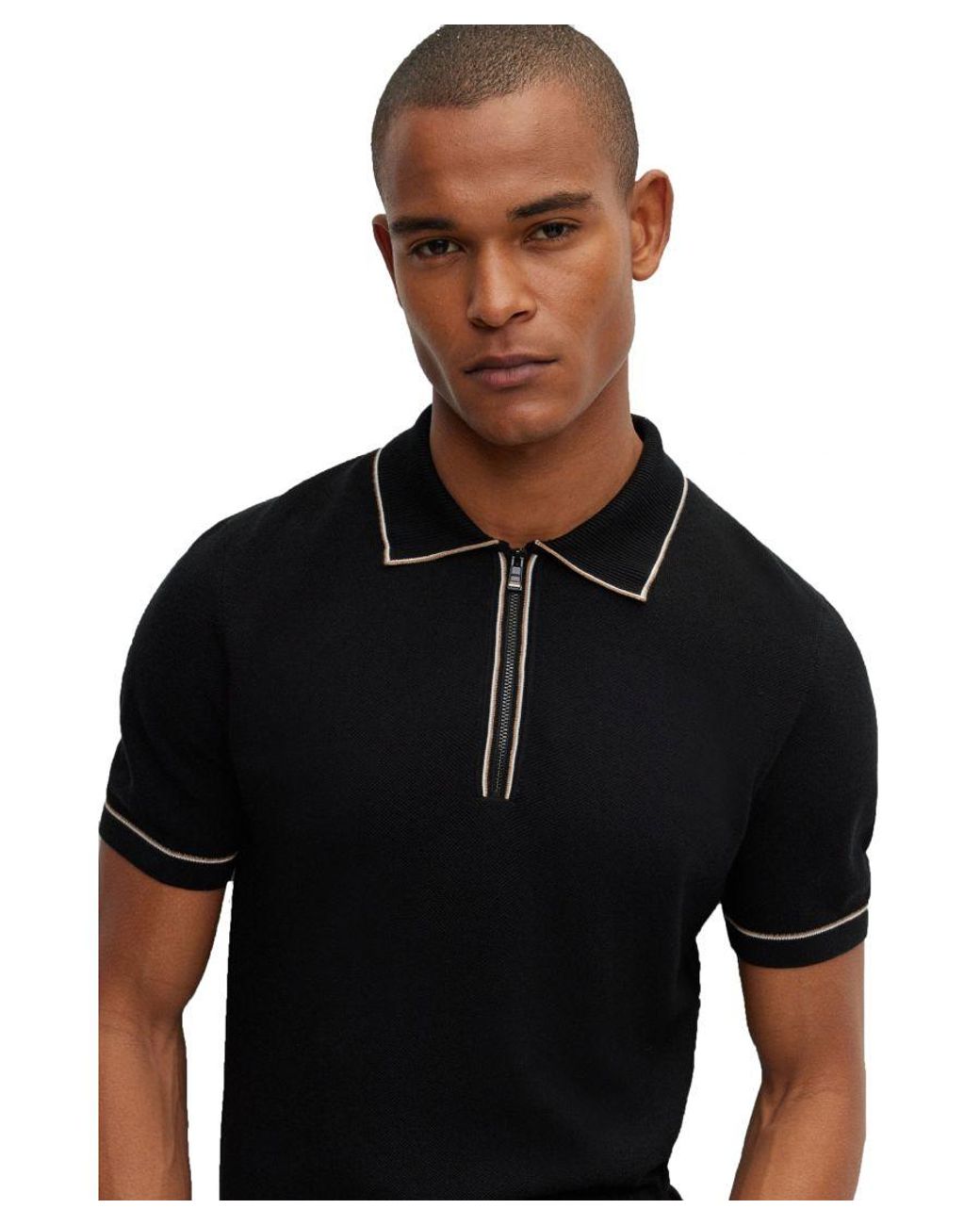 Hugo boss knitted polo discount