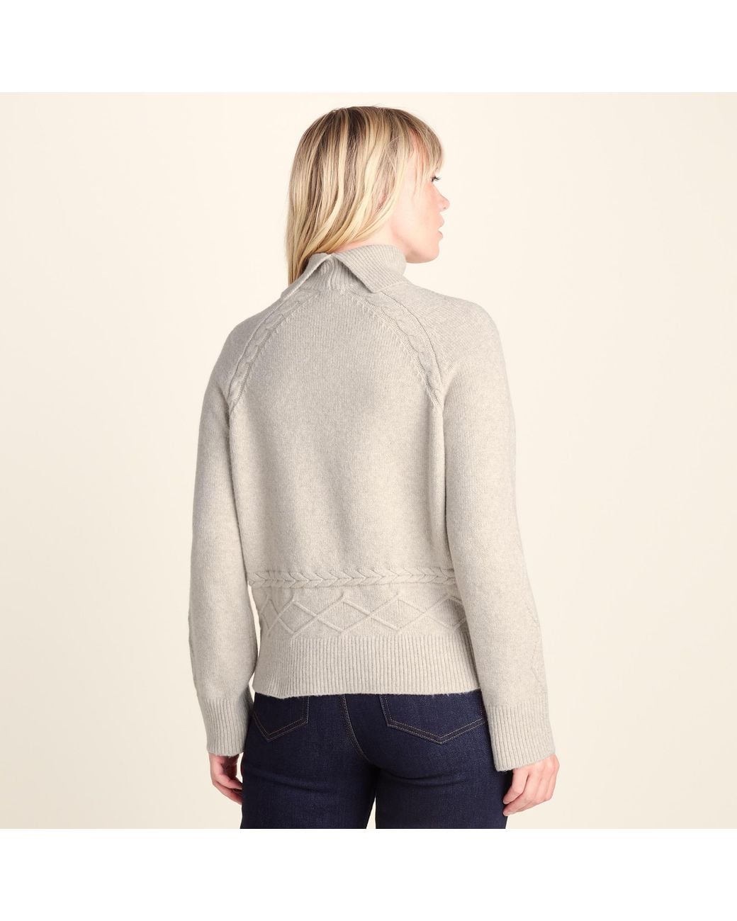 TOG24 Blue Serena Cable Knit Roll Neck Jumper