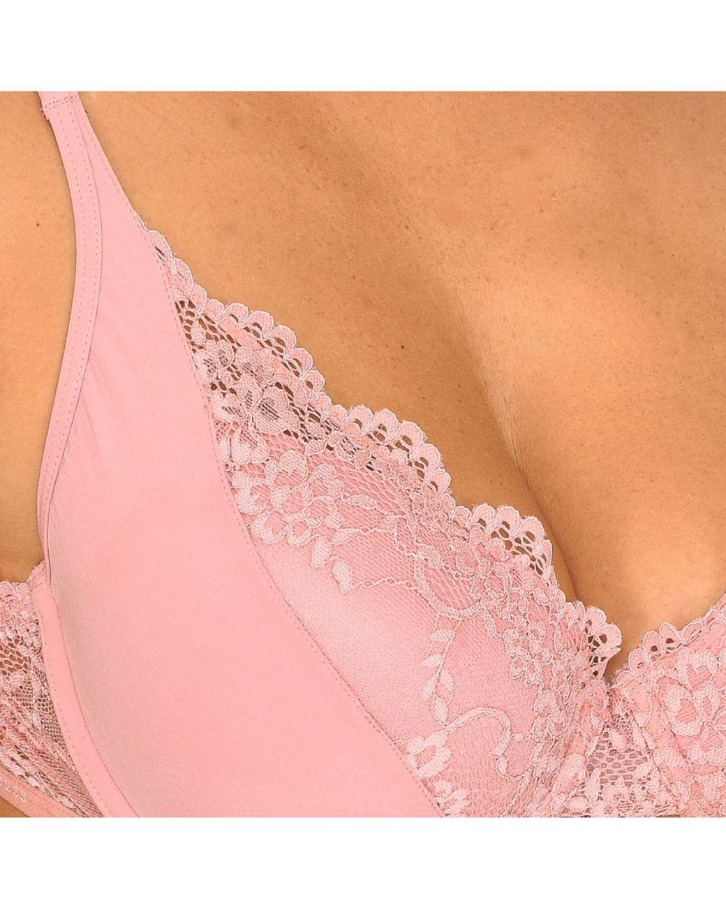 Guess Pink Underwired Bra With Elastic Lace Sides O0Bc01Pz01C