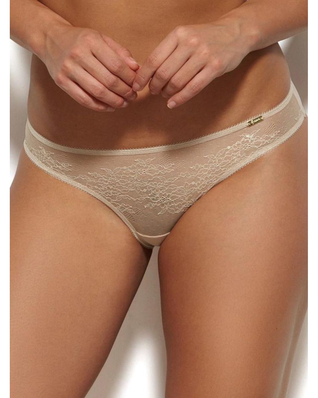 Gossard Brown Glossies Lace Thong