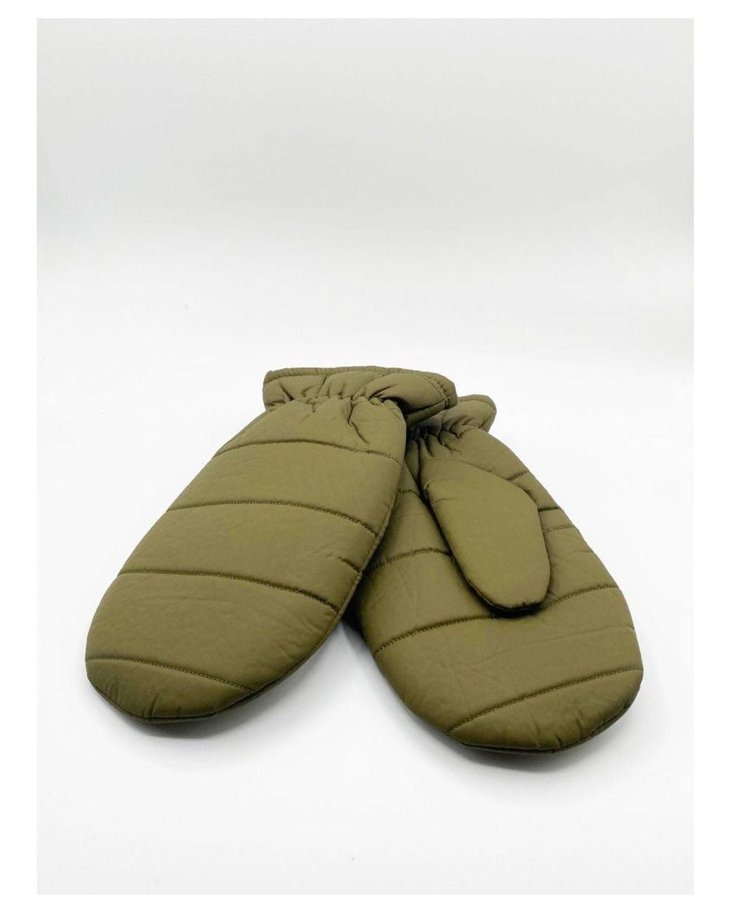 SVNX Green Quilted Mittens for men