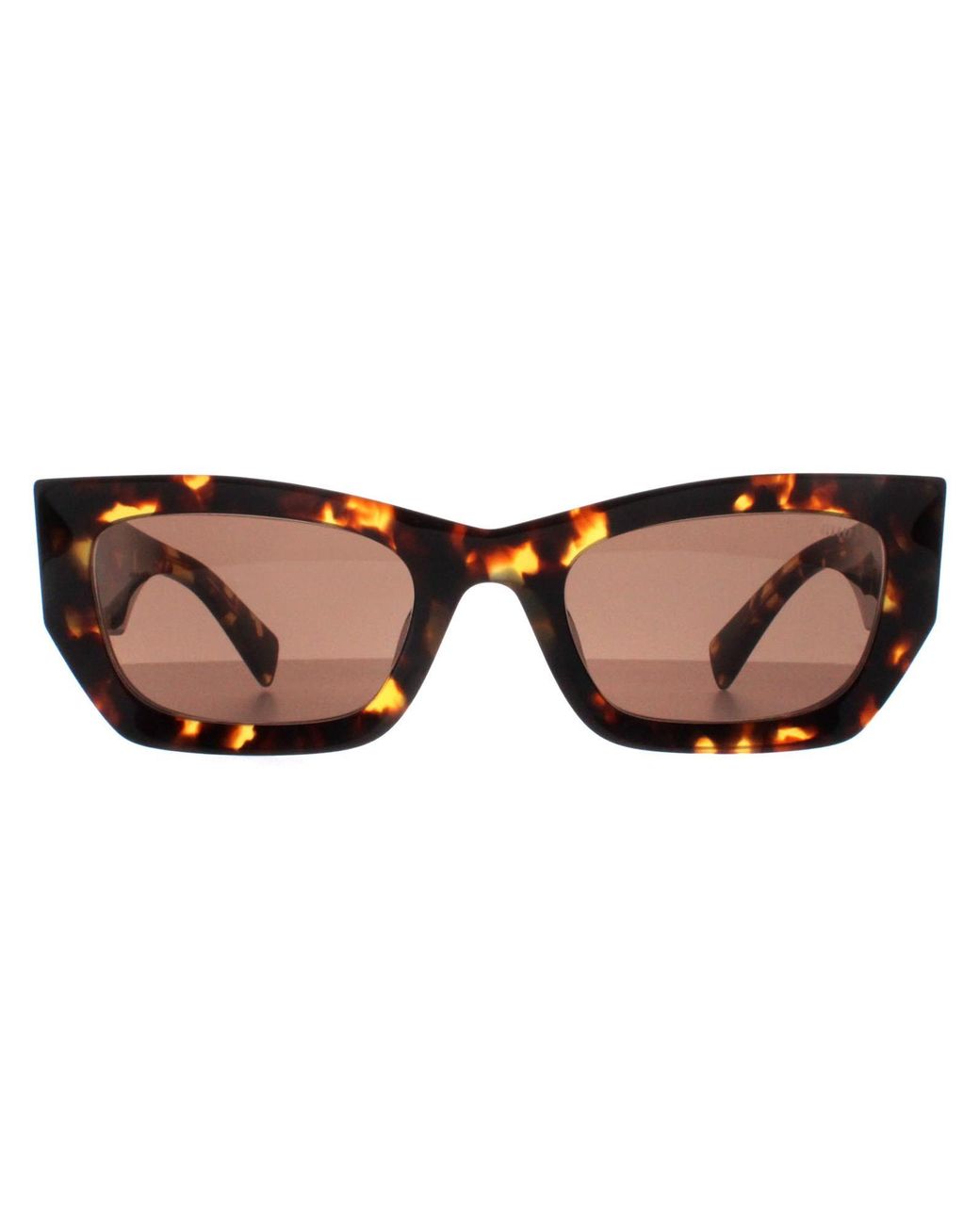 Miu Miu Brown Rectangle Honey Havana Dark Mu09Ws