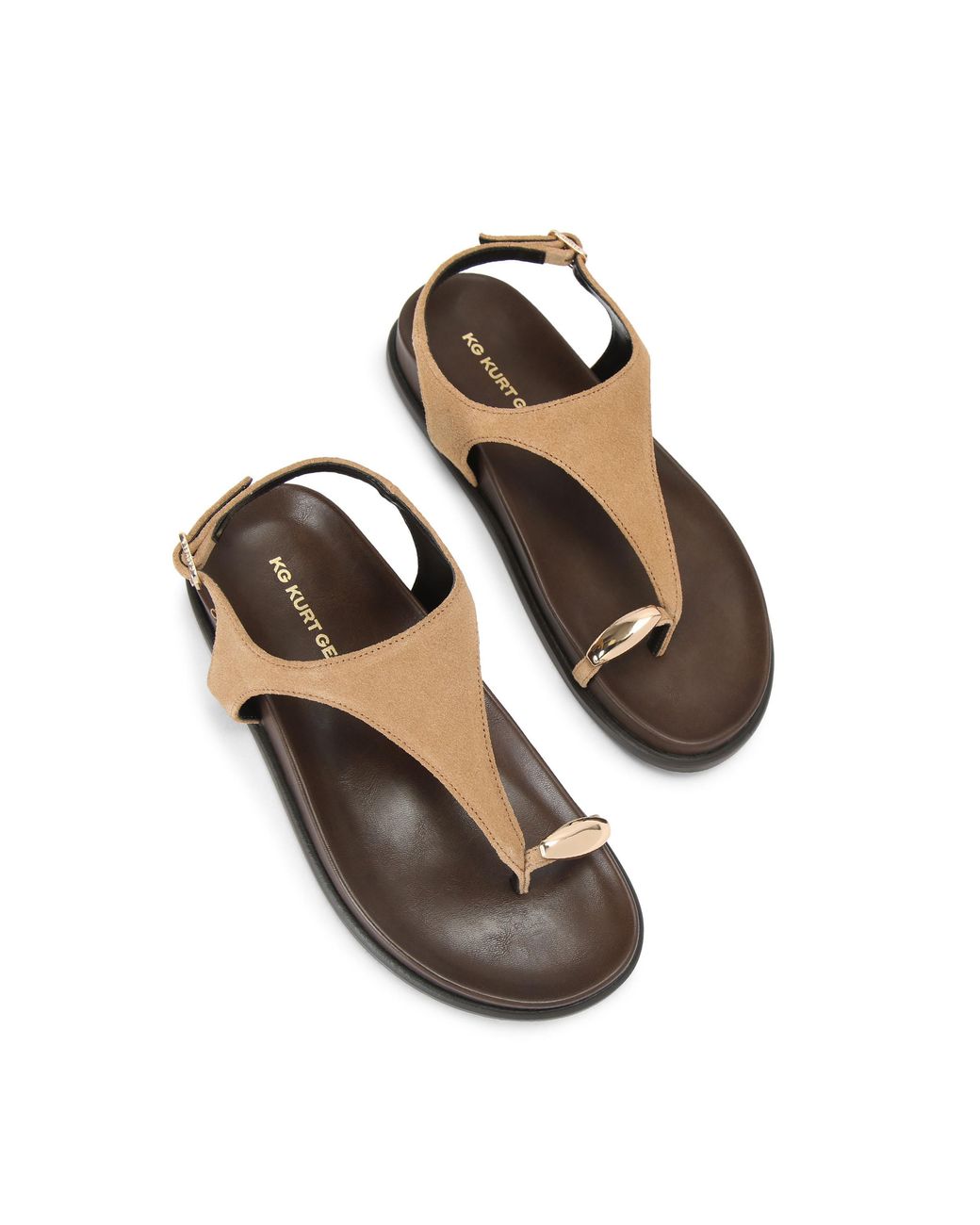 KG by Kurt Geiger Brown Suede Rira Sandals