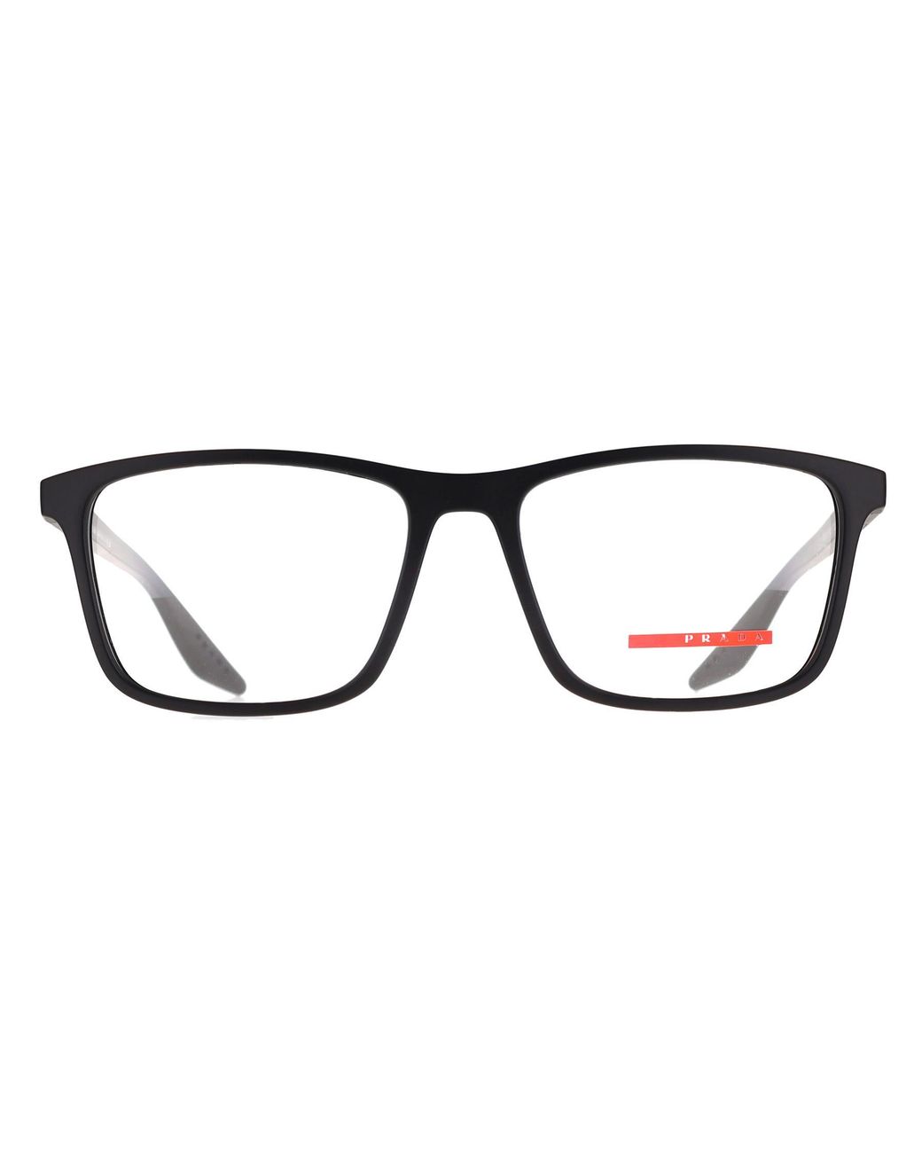 Prada Sport Black Rectangular Rubber Ps01Qv for men