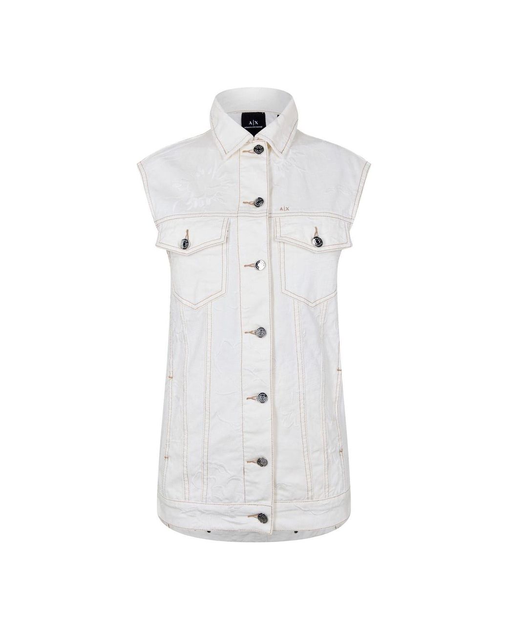 ARMANI EXCHANGE White Regular Fit Sleeveless Shirt