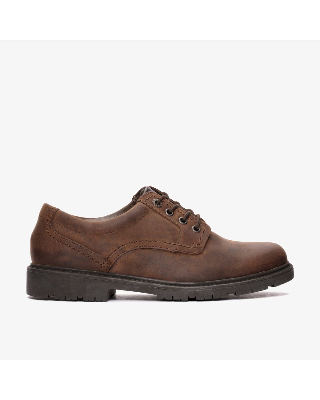 Clarks Brown Lane Stride Leather Shoes for men