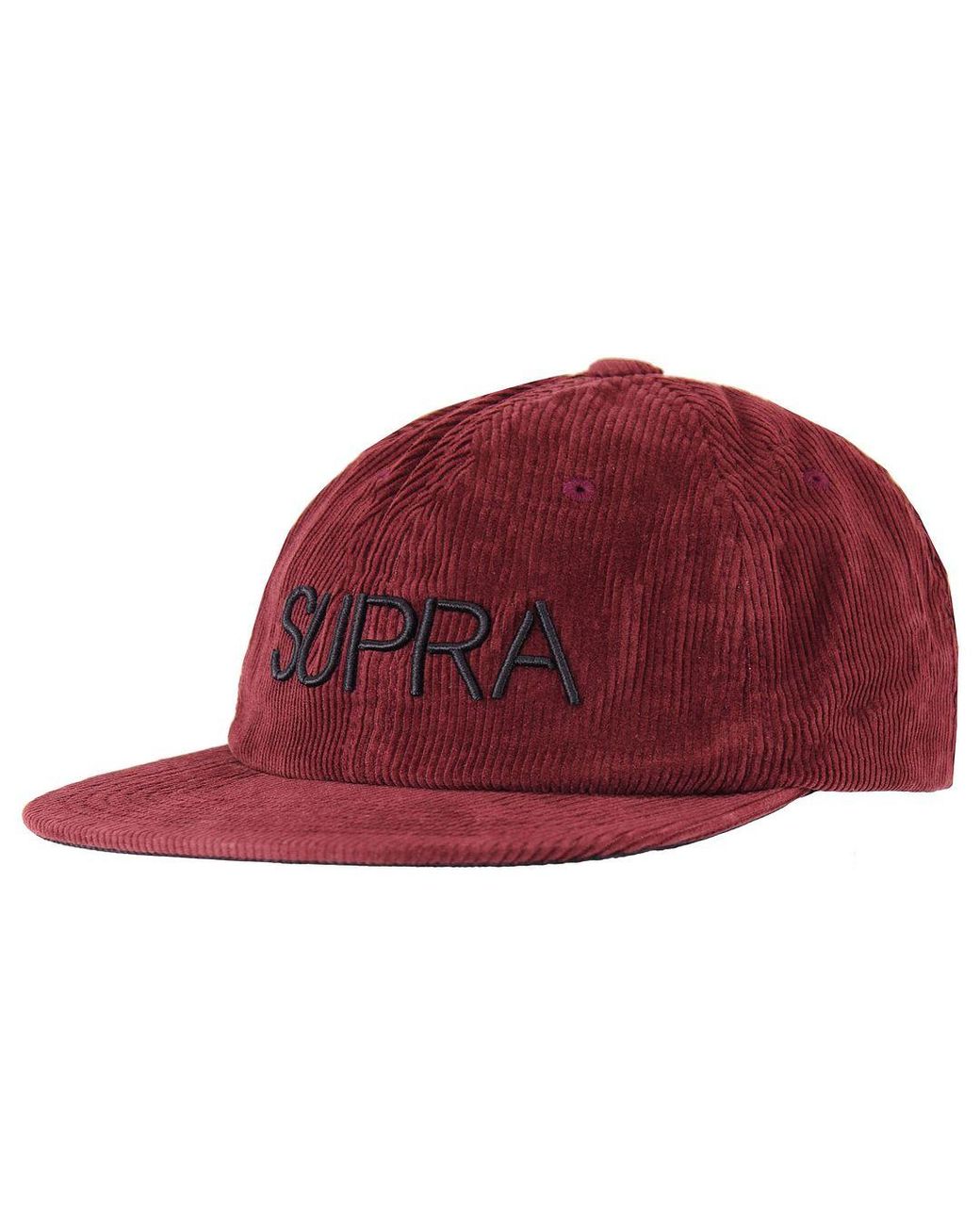 Supra Red Wine Graphic Logo Flat Brim Discord Cap C3092 554 Cotton for men