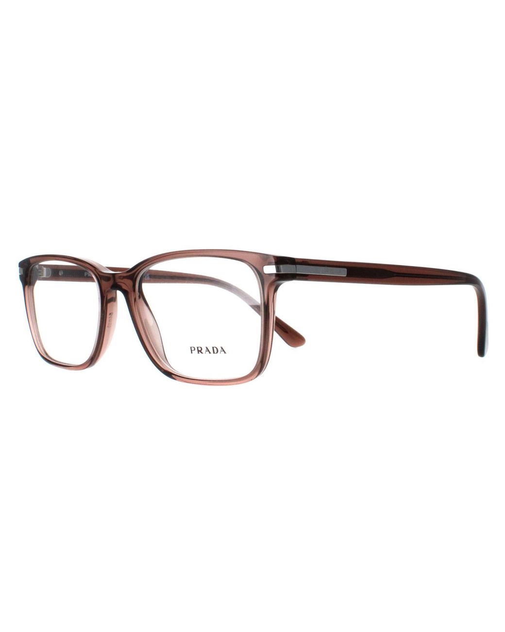 Prada Brown Rectangular Transparent Pr14Wv for men