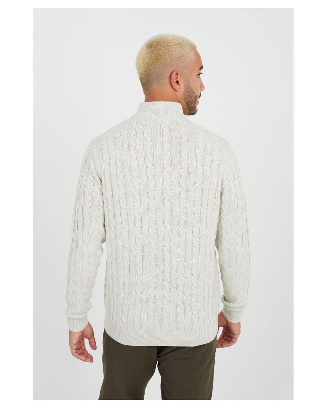 Mens white shop knitted jumper