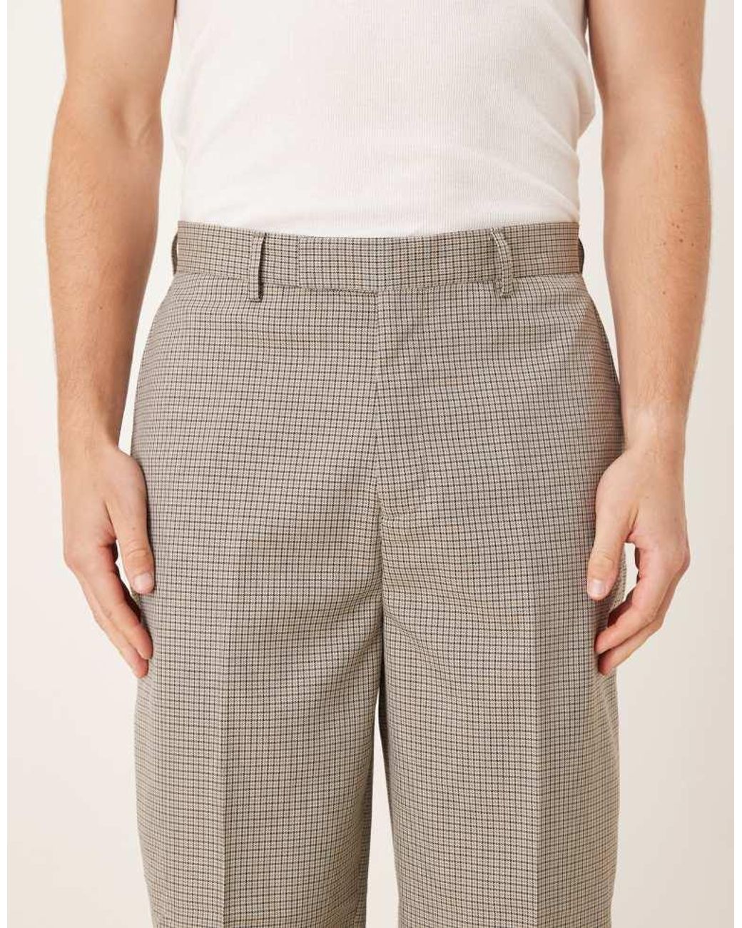 ASOS Natural Smart Oversized Tapered Trousers for men
