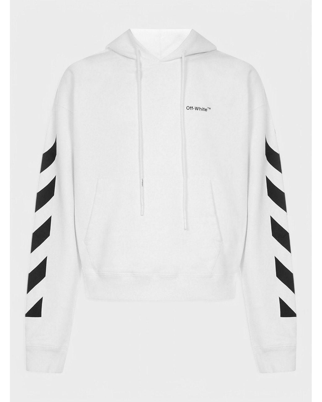 Off-White c/o Virgil Abloh White Diagonal Helvetica Oversized Hoodie/ Cotton for men