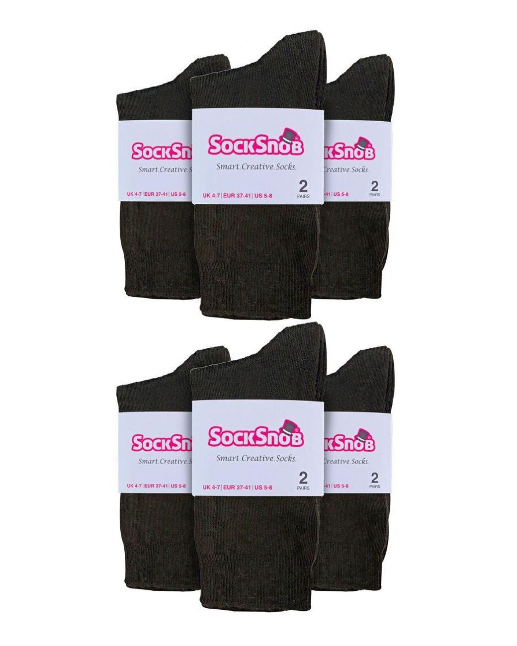 Sock Snob Black Plain Cotton Rich Socks