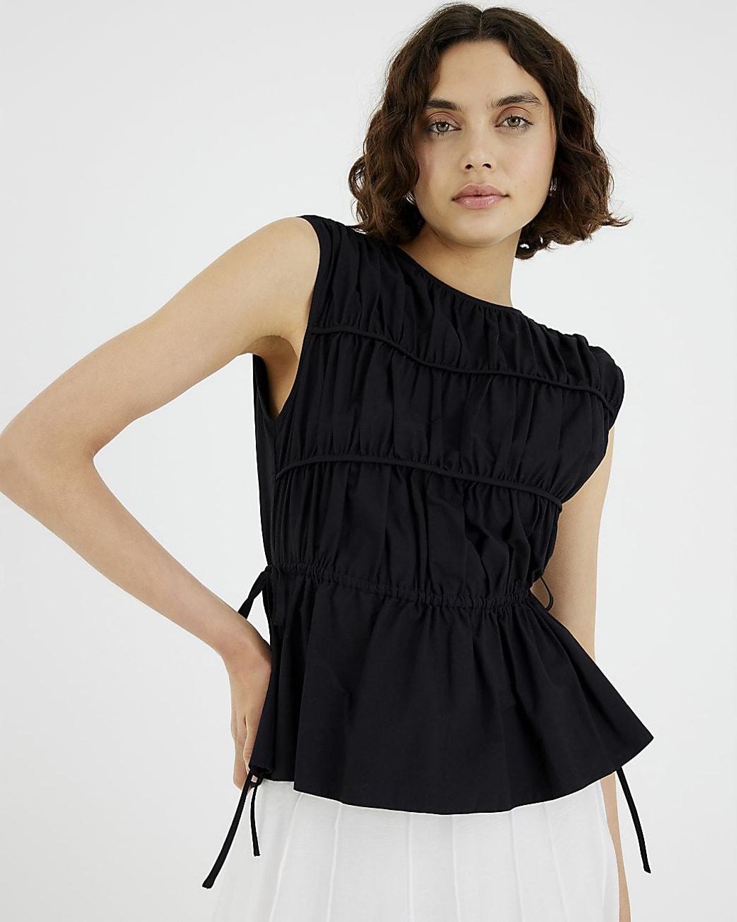 Ruffle River Island Peplum Cami River Island Peplum Cami Top In