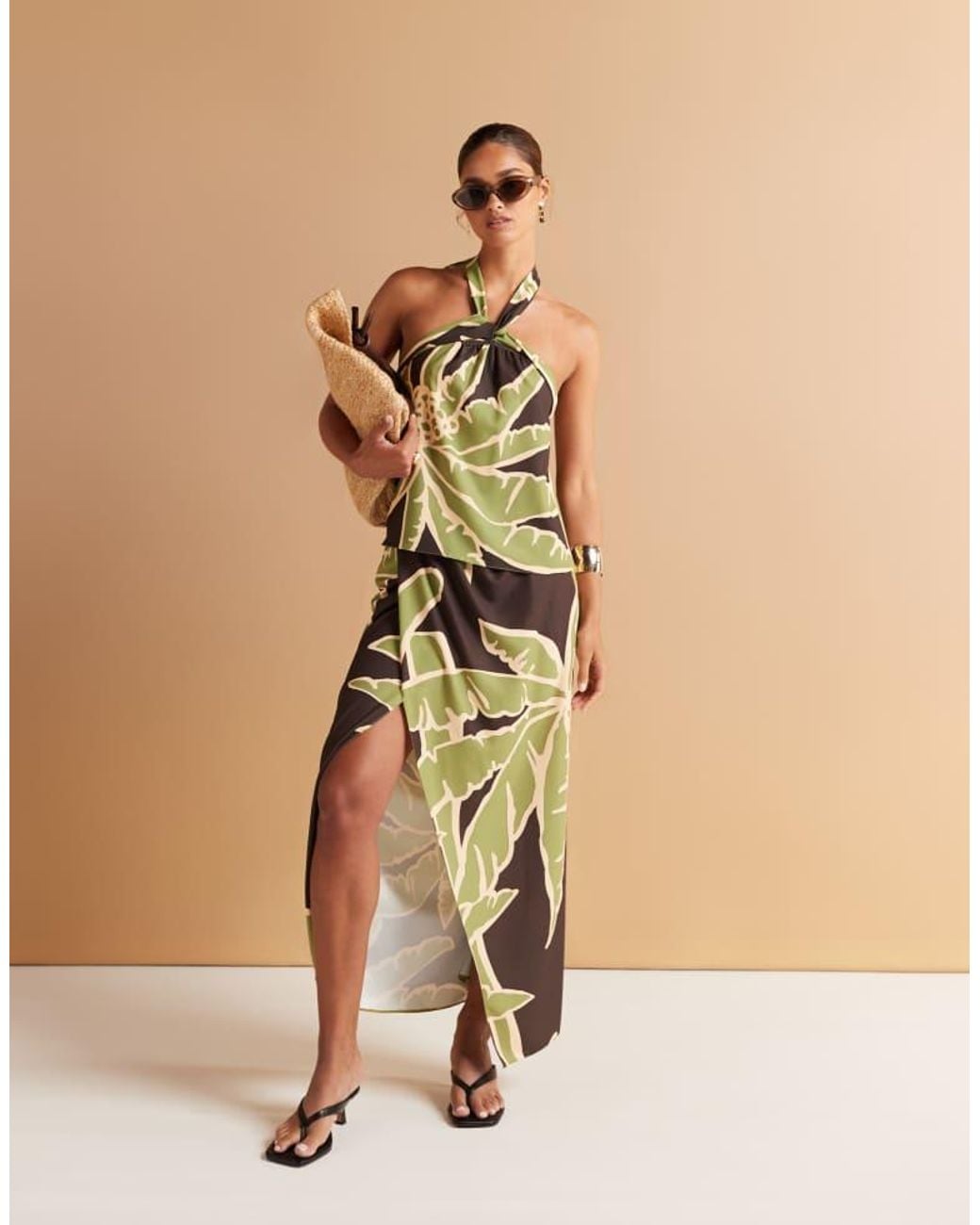 ASOS Natural Halterneck Co-Ord Top