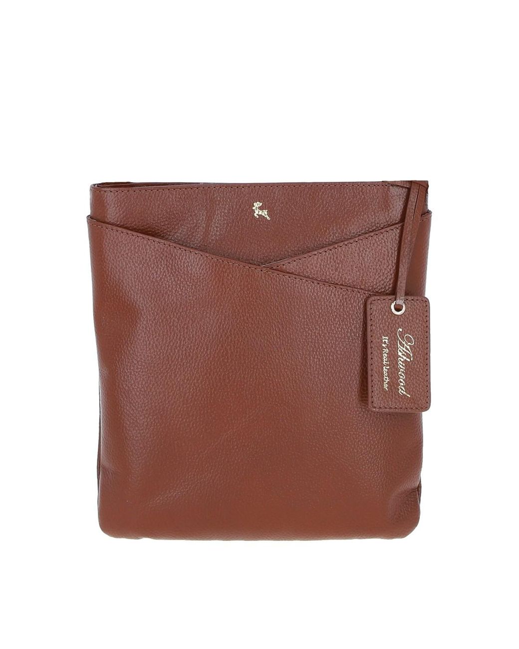 Ashwood Leather Purple 'Curvo' Real Crossbody Bag