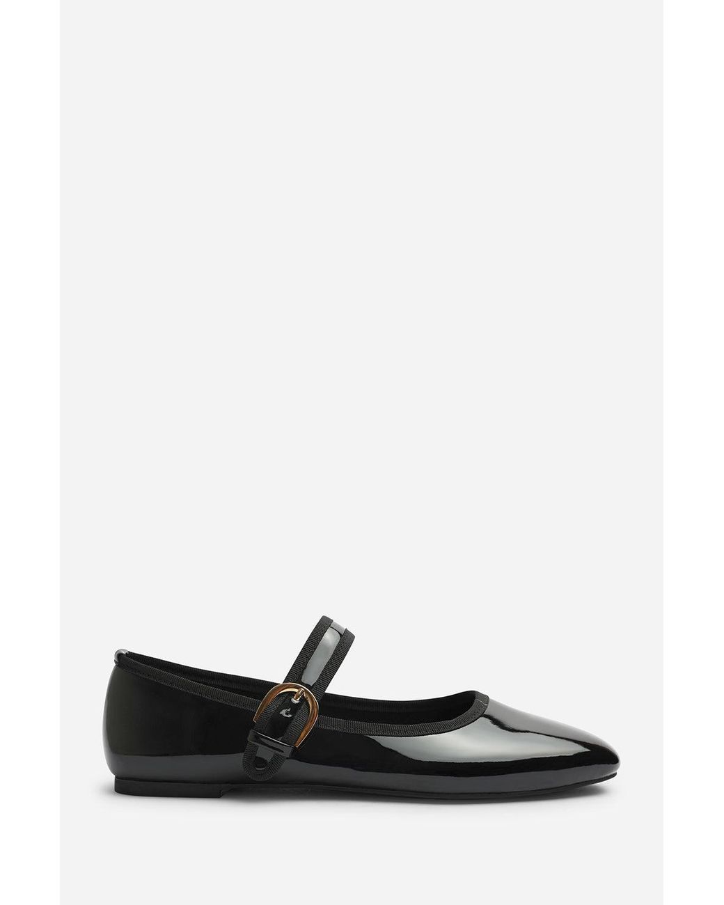 Where's That From Black Wheres Karsyn Wide Fit Mary Jane Ballet Flats With Buckle Detail
