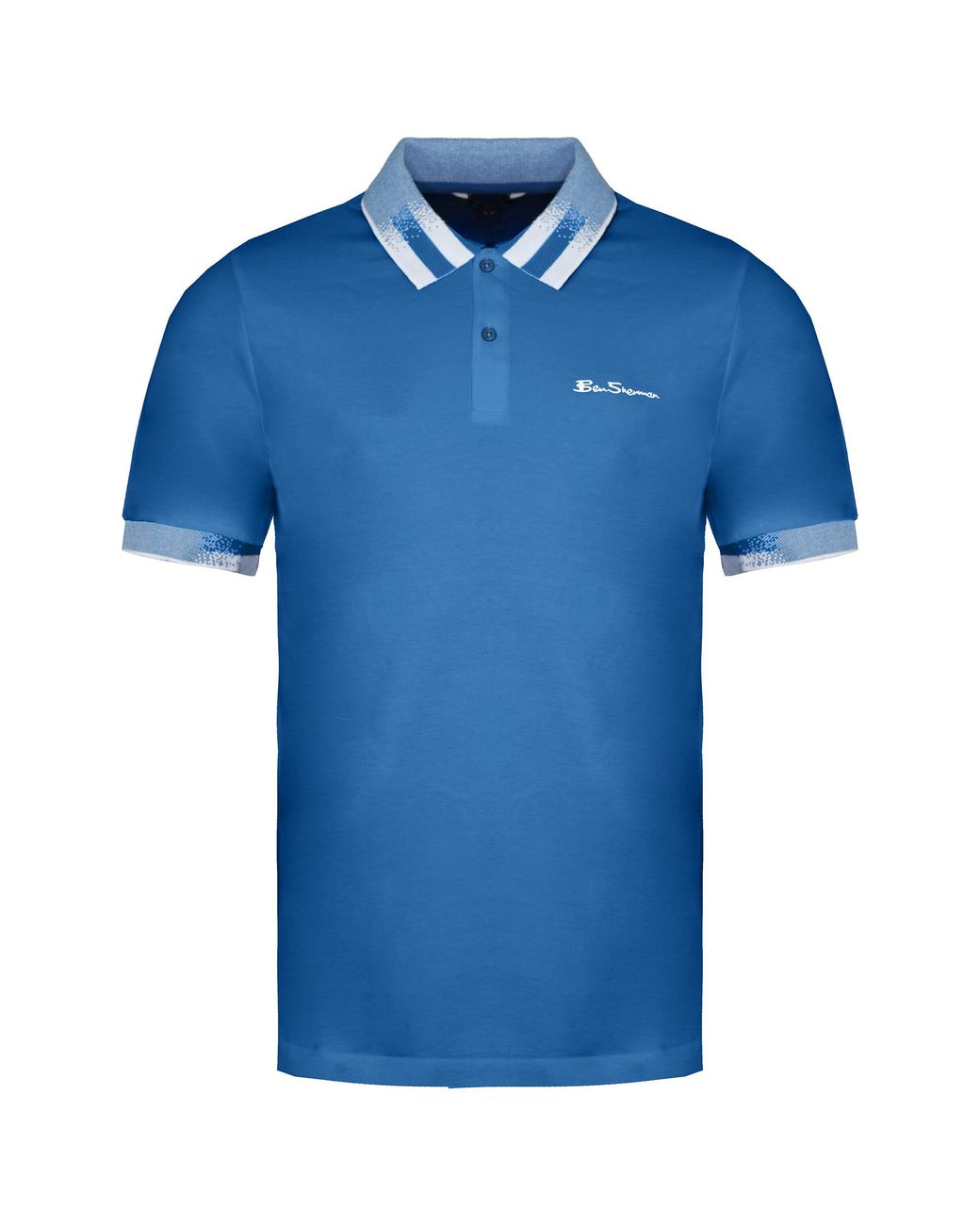 Ben Sherman Blue Collar Interest Polo Shirt Cotton for men