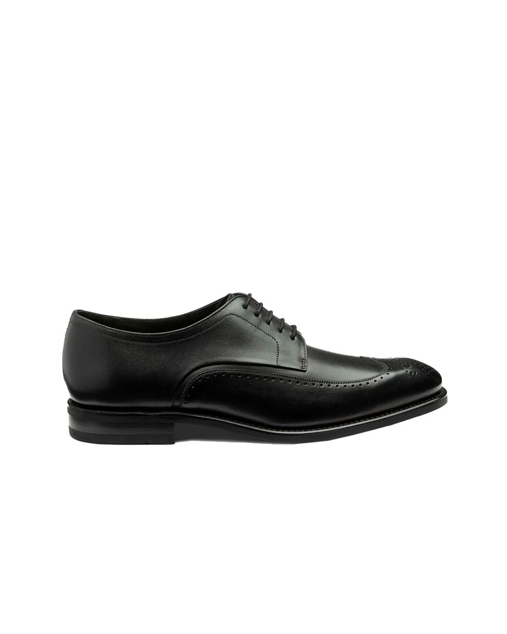 Loake Black Bale Derby Punched Brogue Leather for men