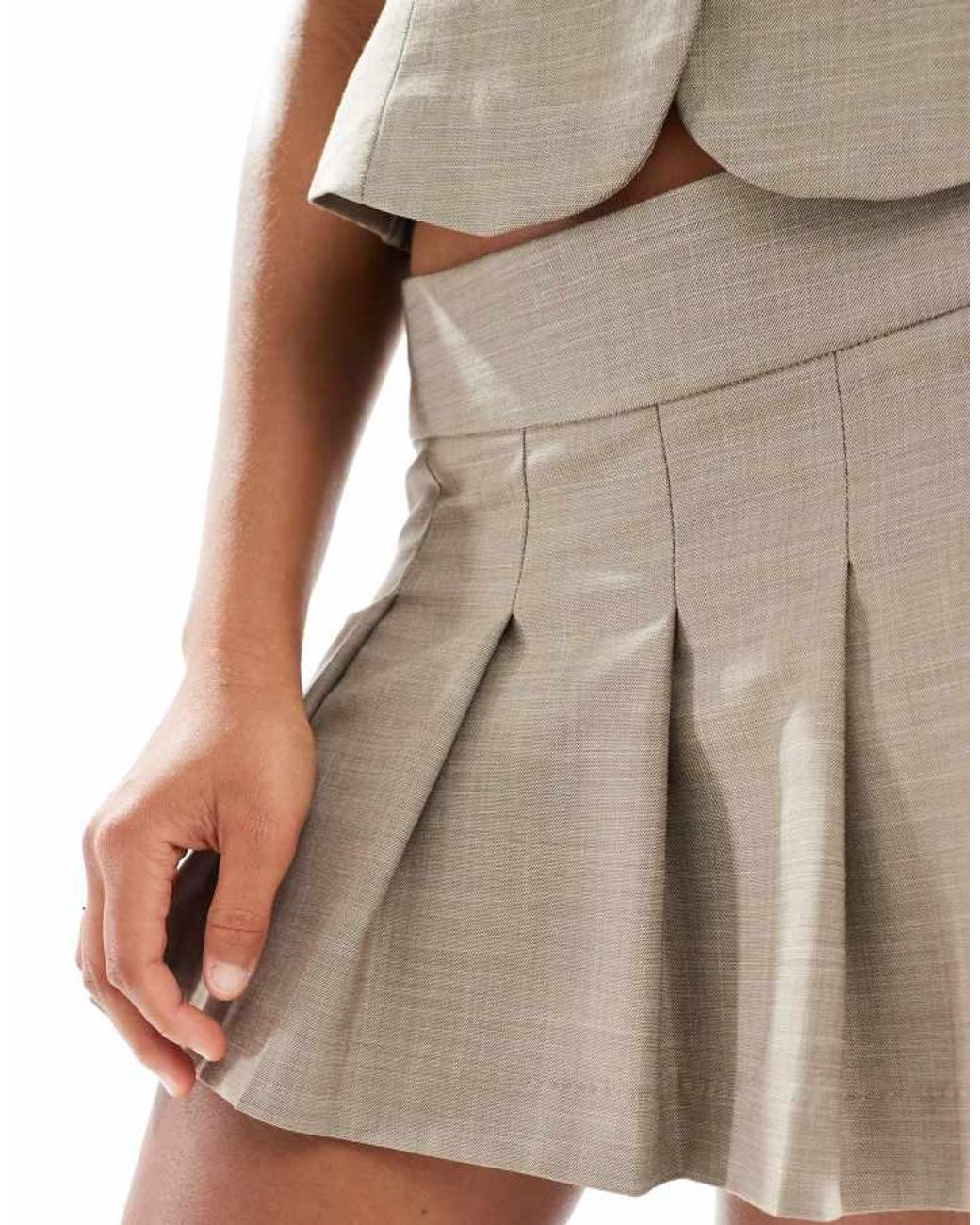 JJXX White Co-Ord Low Rise Pleated Skirt