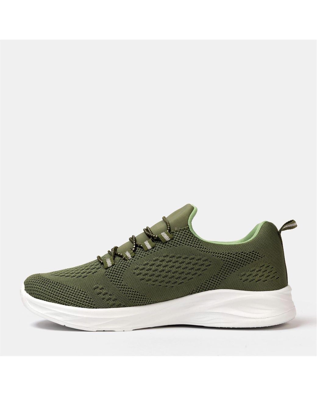 Donnay Green Knit Runner Slip On Trainers