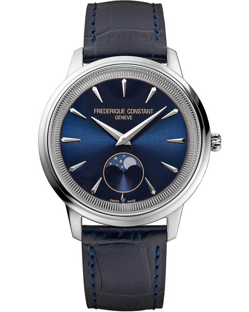 Frederique Constant Gray Frédérique Moneta Moonphase Watch Fc-206N3S6 Material_Leather