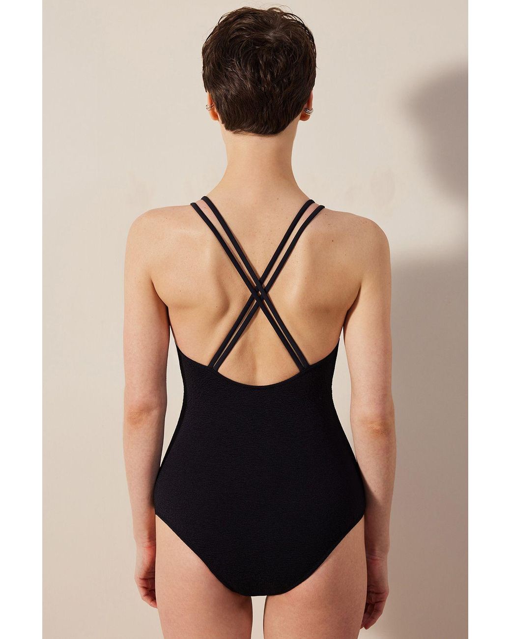 Penti Black Solid Knitted One-Piece Swimsuit