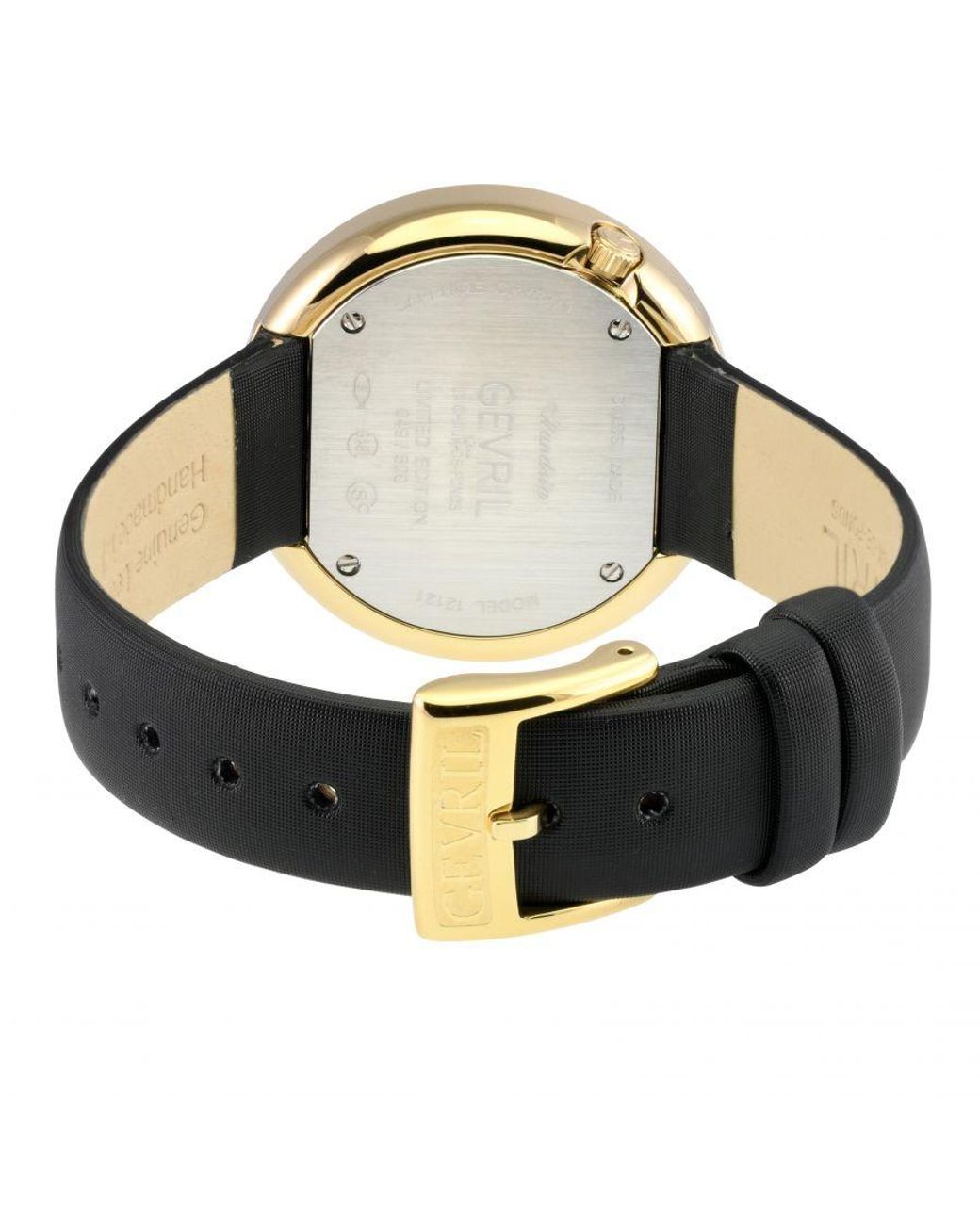 Gevril Metallic Gandria Swiss Diamond Mop Dial, Genuine Italian Made Leather Watch