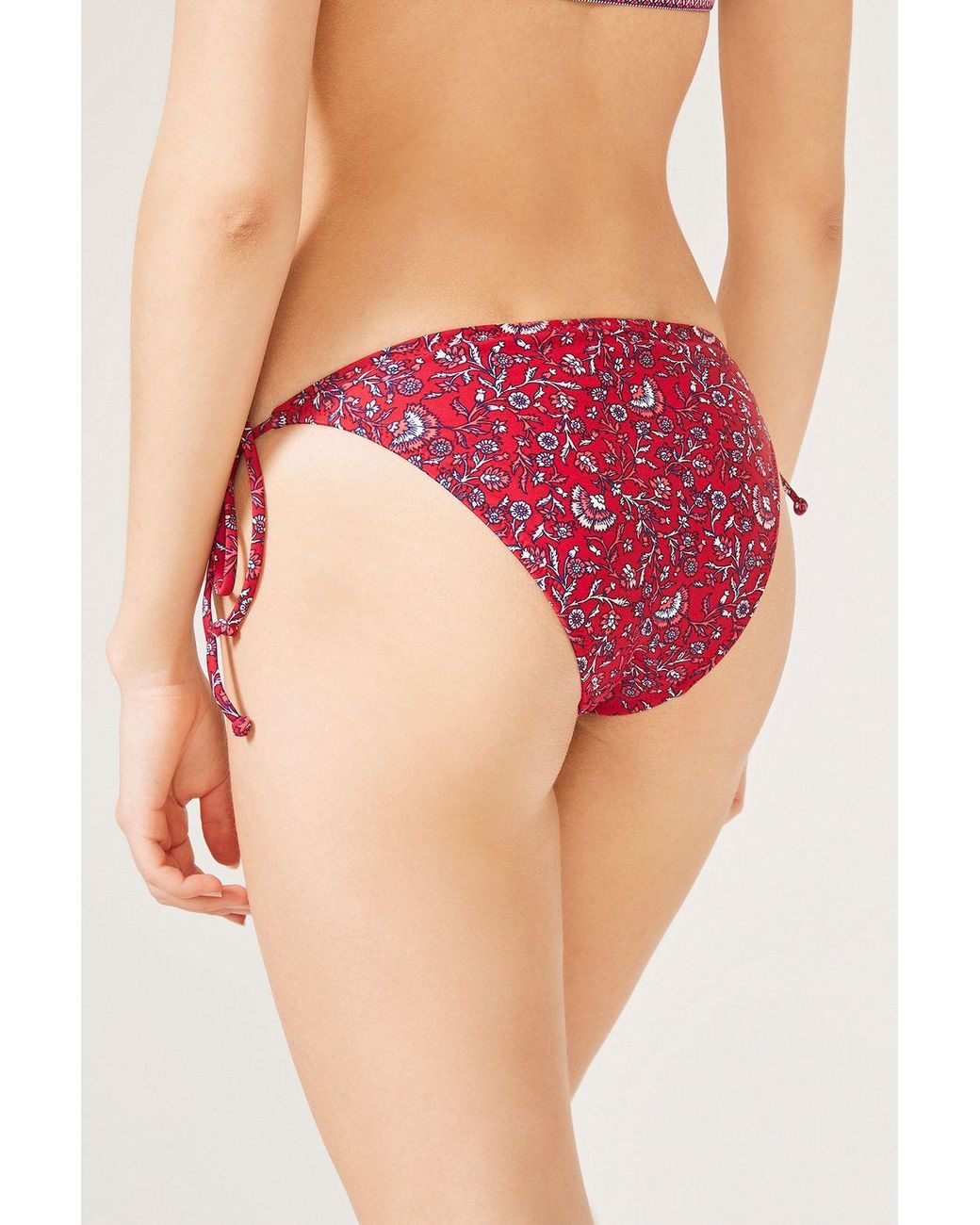 Penti Pink Paisley Low-Waist Tie-Side Bikini Bottoms