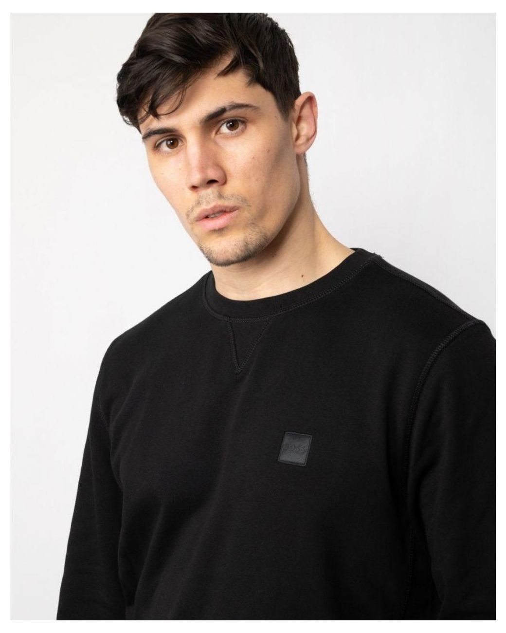 Boss Black Westart Crew Neck Sweatshirt With Logo Patch Nos for men