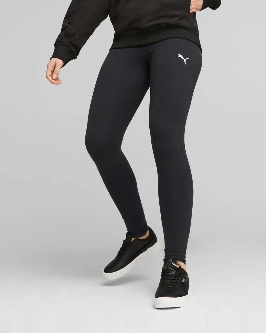 PUMA Black High Waist Cotton Leggings Tights 676817