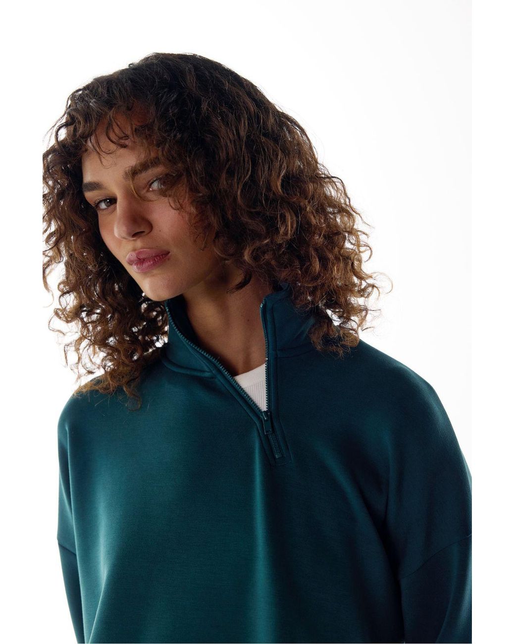 Penti Blue Modal Half-Zip Sweatshirt