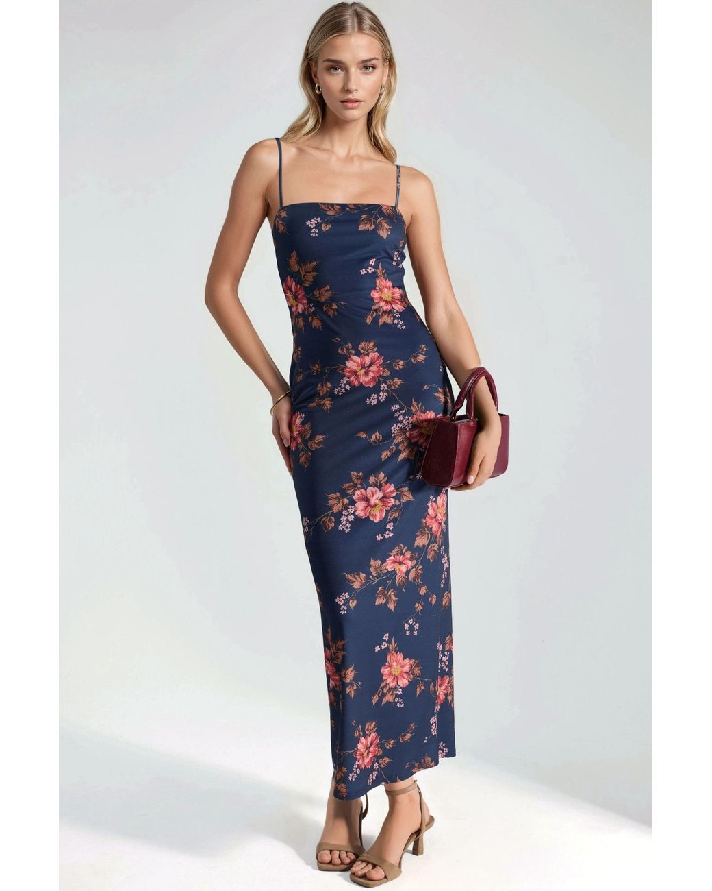Hiccup Blue Floral Maxi Dress With Slit