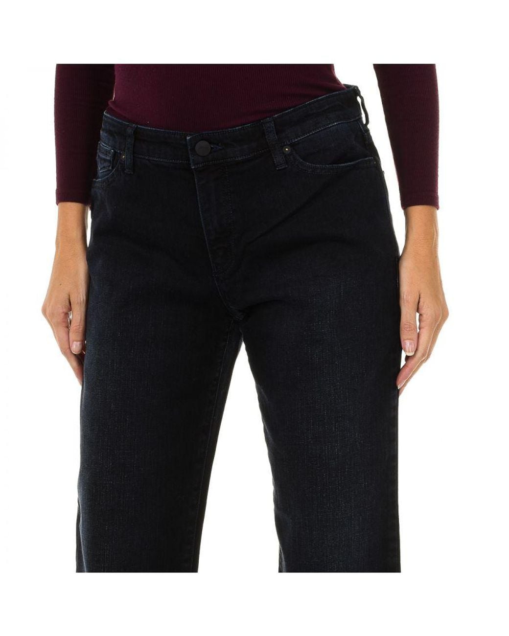 Armani Black Long Straight-Cut Denim Pants 6Y5J15-5Dwpz