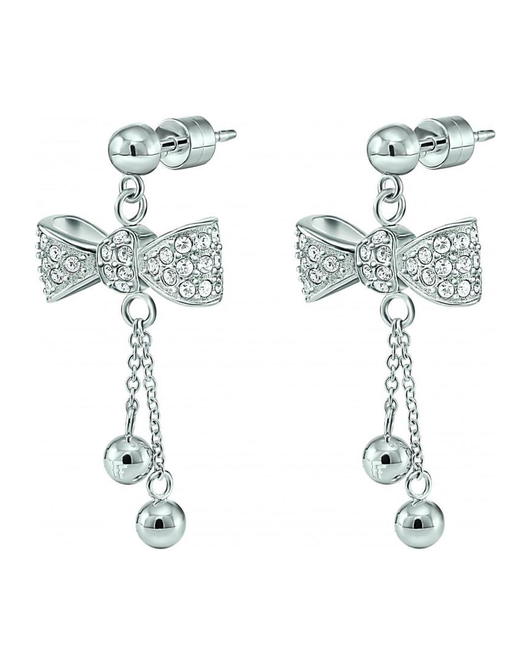 Folli Follie White 3E15F003C Ladies Earrings Sterling