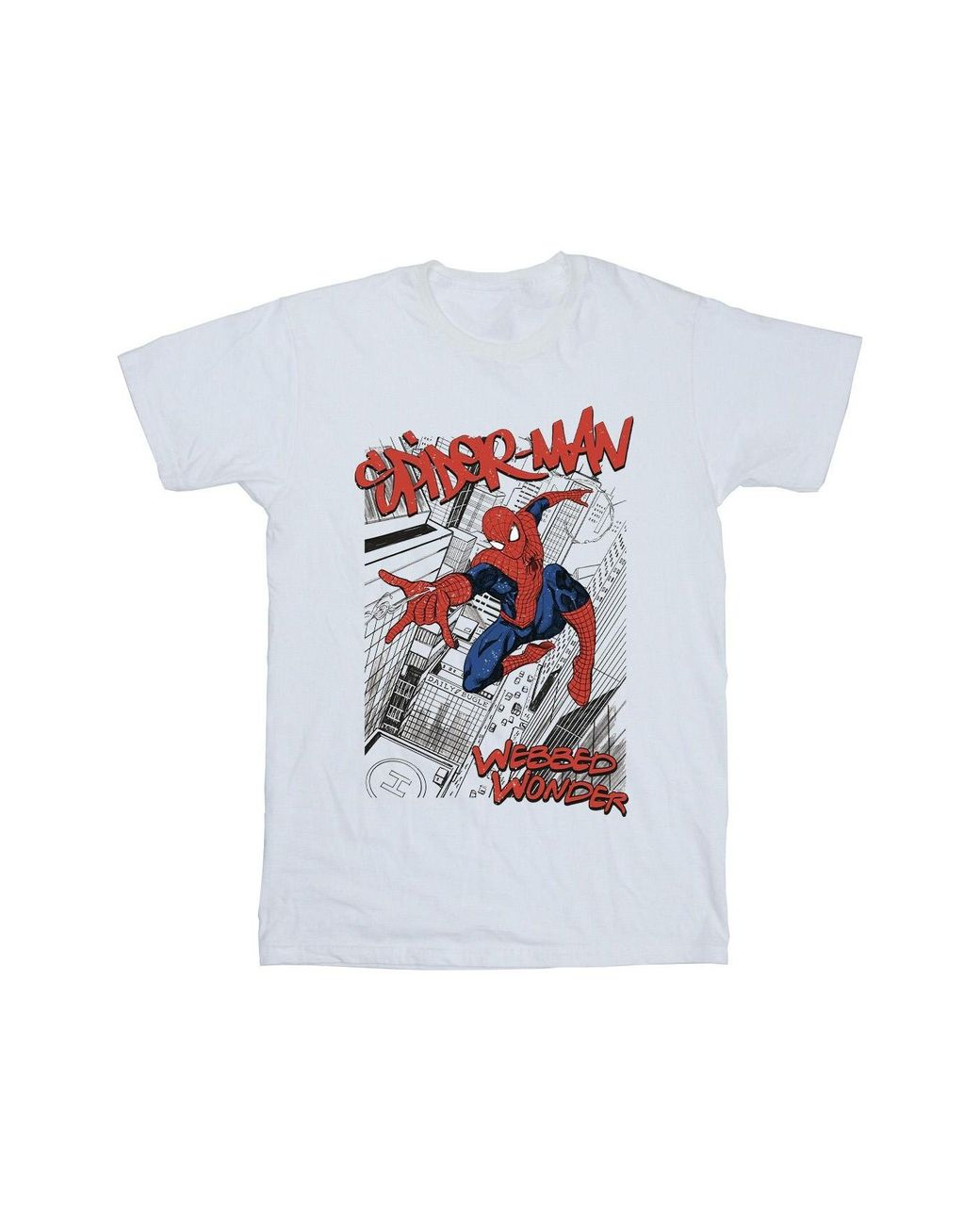 Marvel White Spider- Sketch City T-Shirt Cotton for men